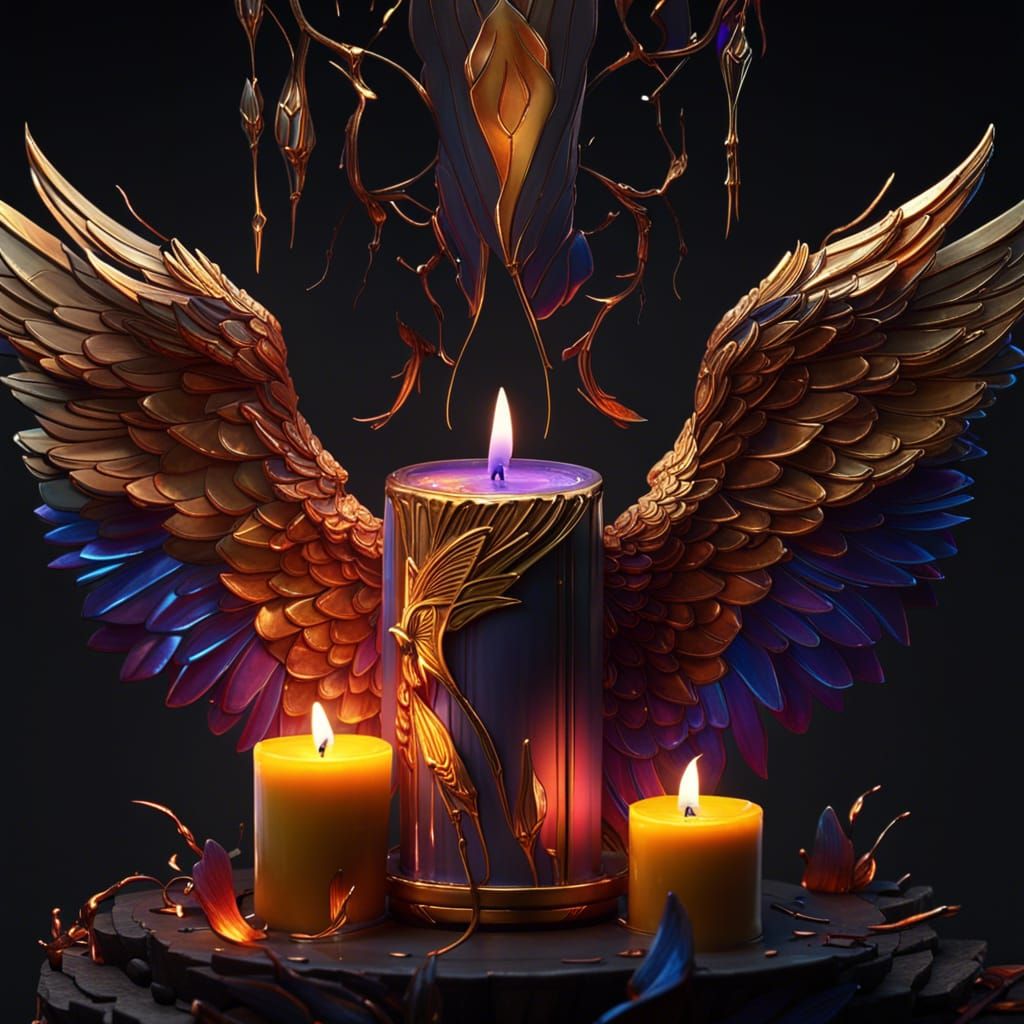Winged Candle Concept Art in 8k Resolution