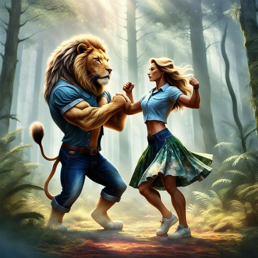 Dancing Lions in Forest: Matte Painting in Unreal Engine