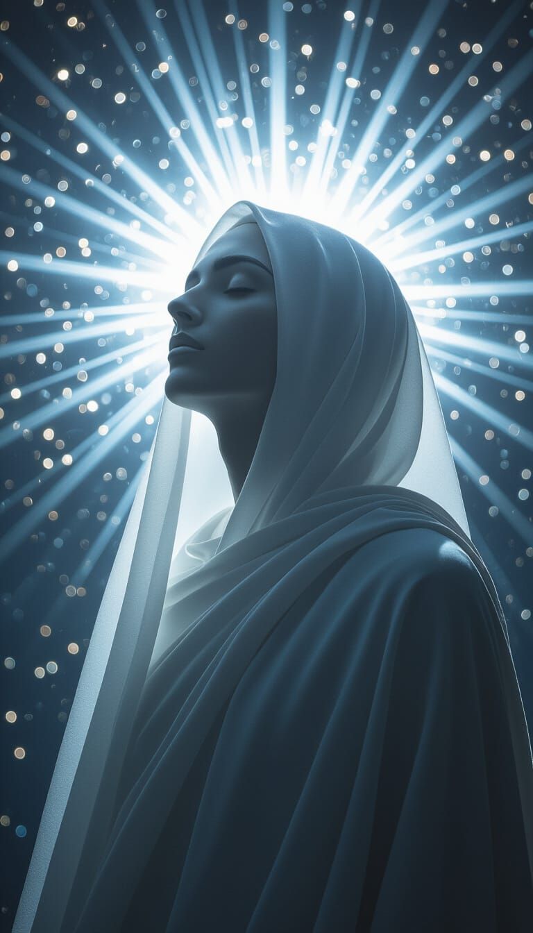 Luminous Divine Figure in Golden Light