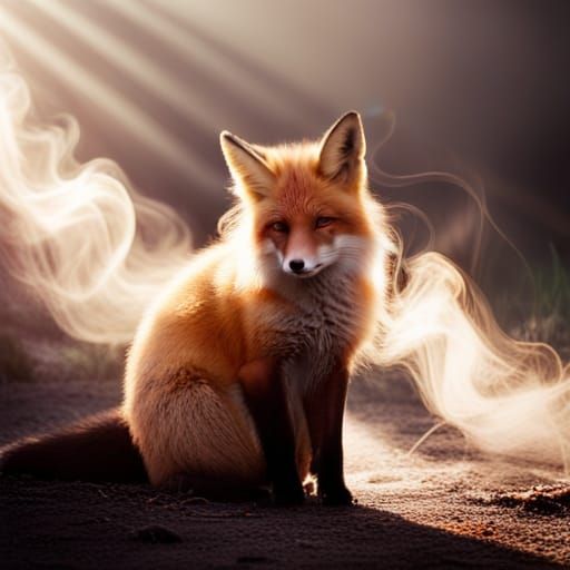 Fox Spirits Emerge from Swirling Smoke
