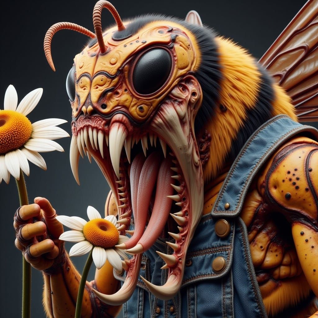 <lora:-Atrocity-:1.0>whimsical Venom wasp hybrid creature wi...