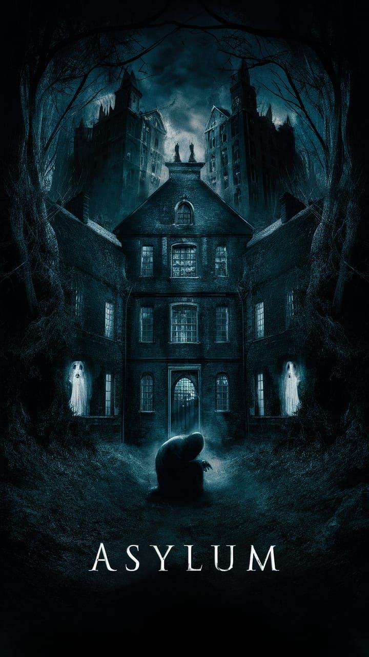 Lovecraftian Horror: Haunting Movie Poster of an Asylum