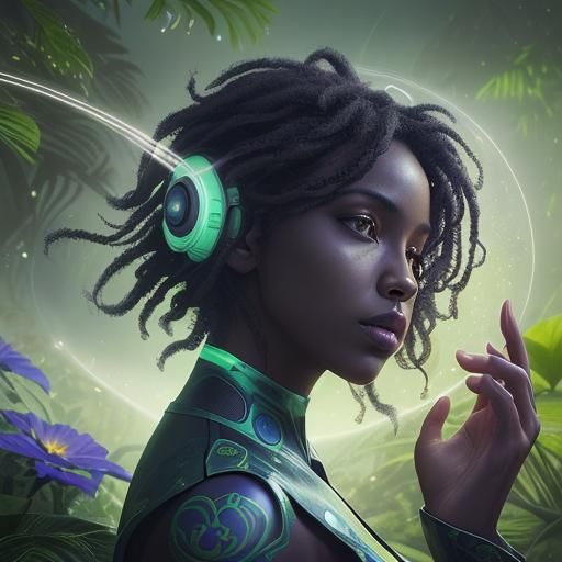 Celestial Garden: Woman and Flying Saucers