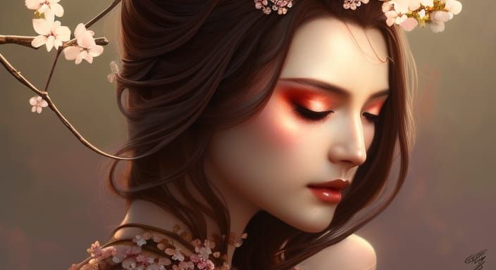 cherry blossom goddess brown hair