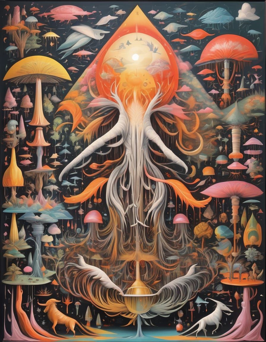 Abstract Brutalist Painting Inspired by Jungwirth