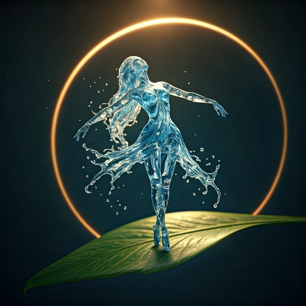 Water Nymph Dancer on a Vibrant Green Leaf