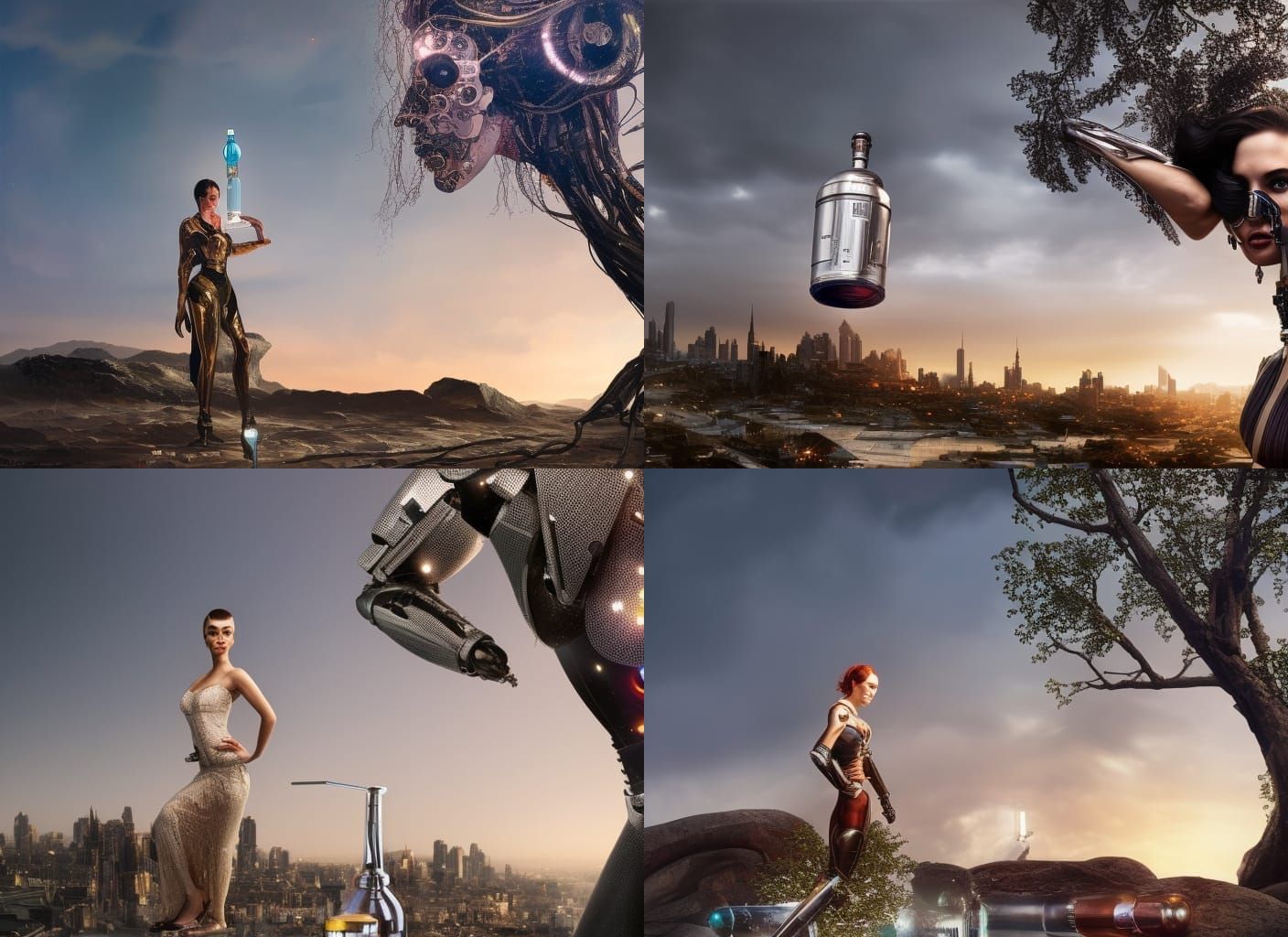 Cyborg Bartender Portrait in Professional Photography Style