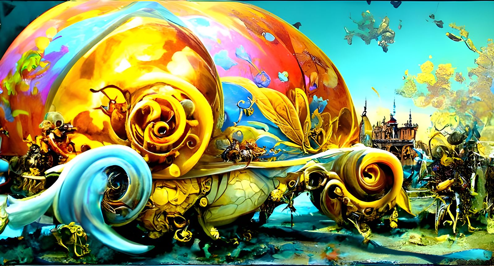Steampunk Snail Honey Machine in Fairy World