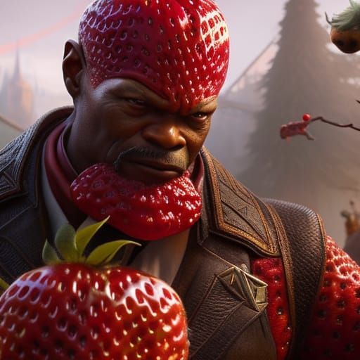 Samuel L Jackson as Strawberry Man, Fantasy Portrait