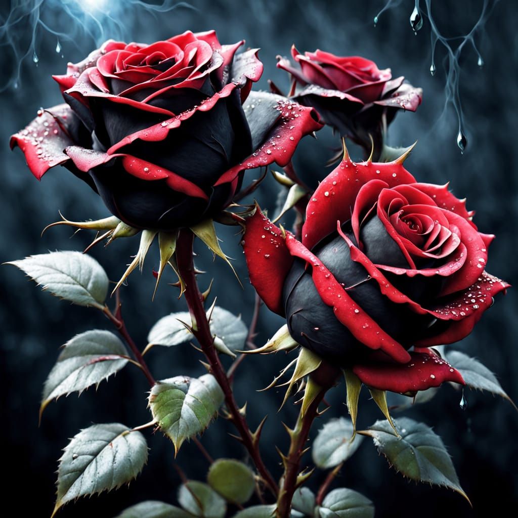 Haunted Roses With Glowing Dew and Whispering Thorns