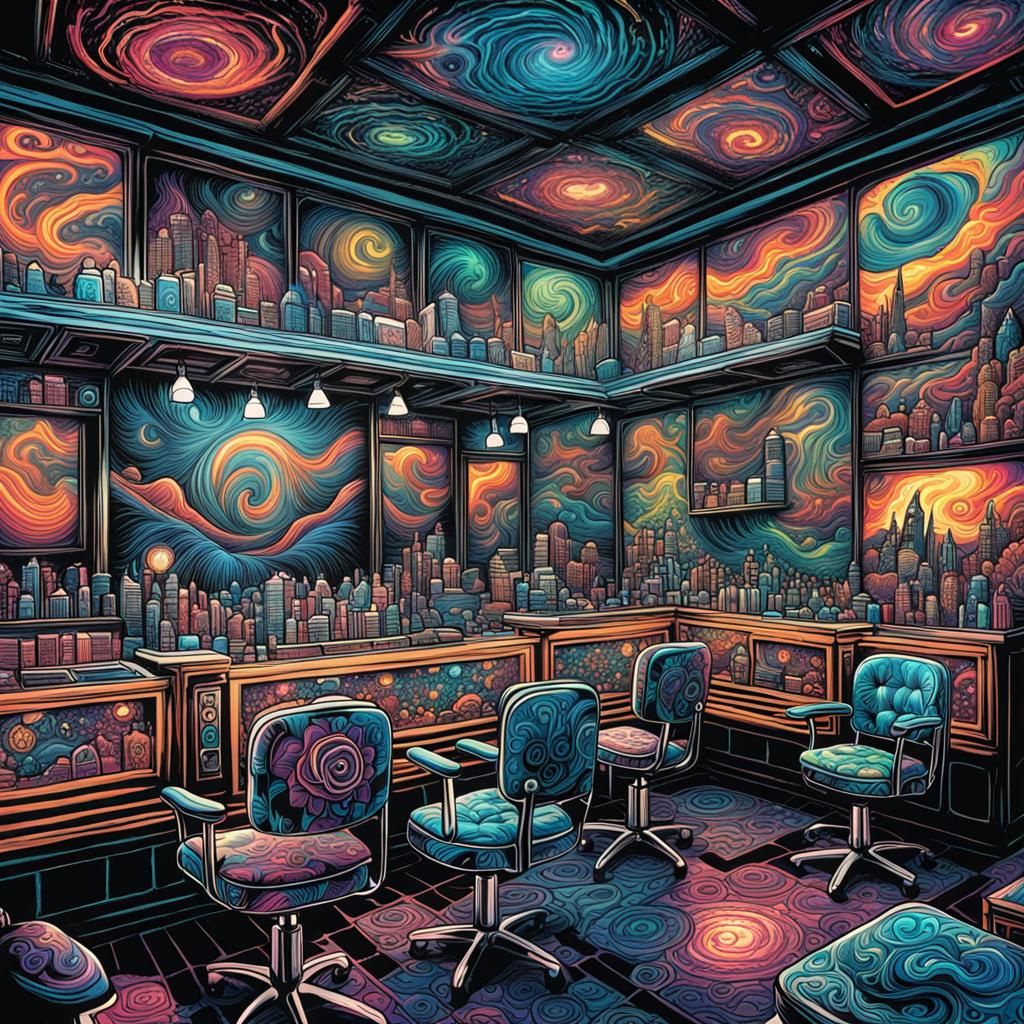 Psychedelic Nail Art in Comic Book Style