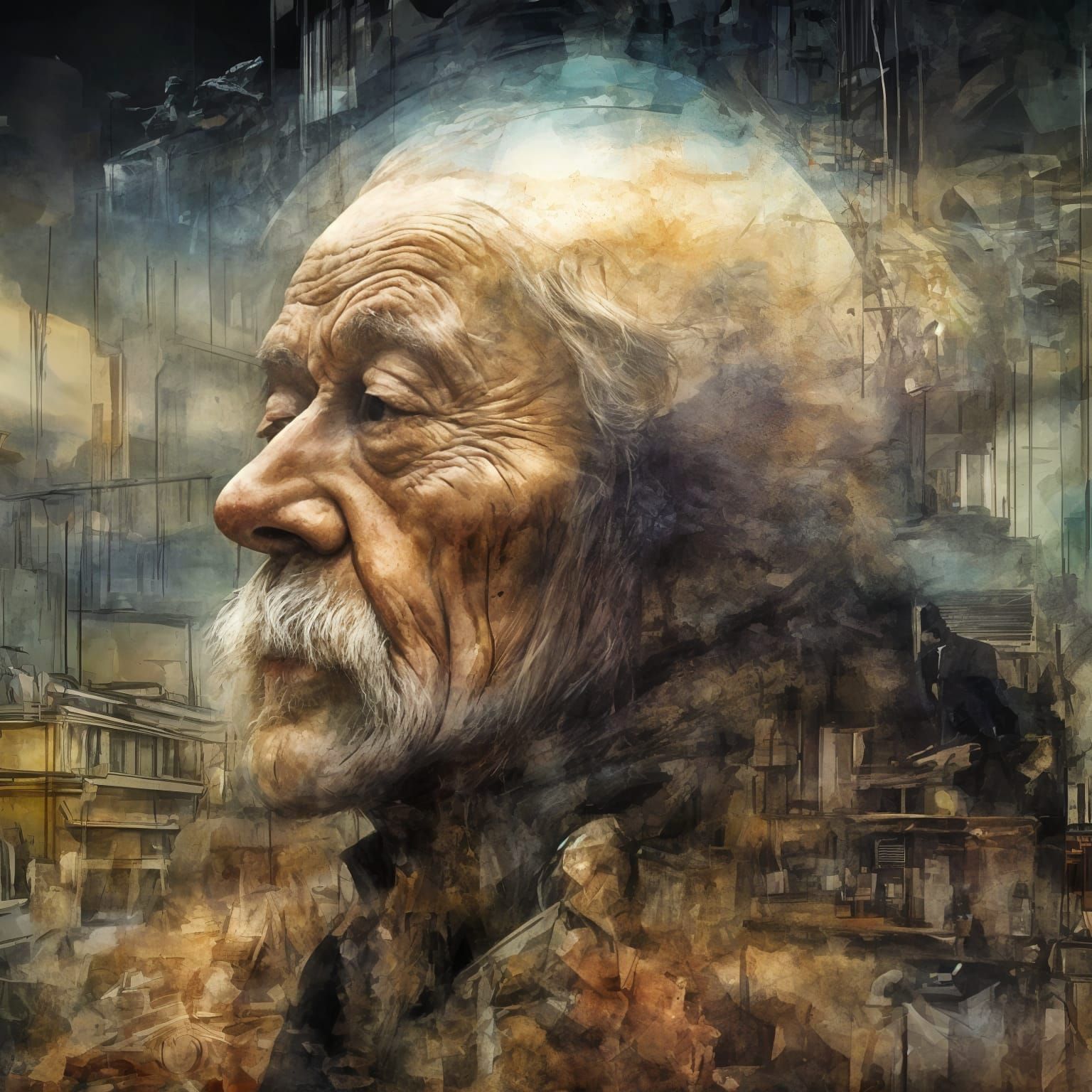 Surreal Double Exposure: 21,900 Days Conceptual Art