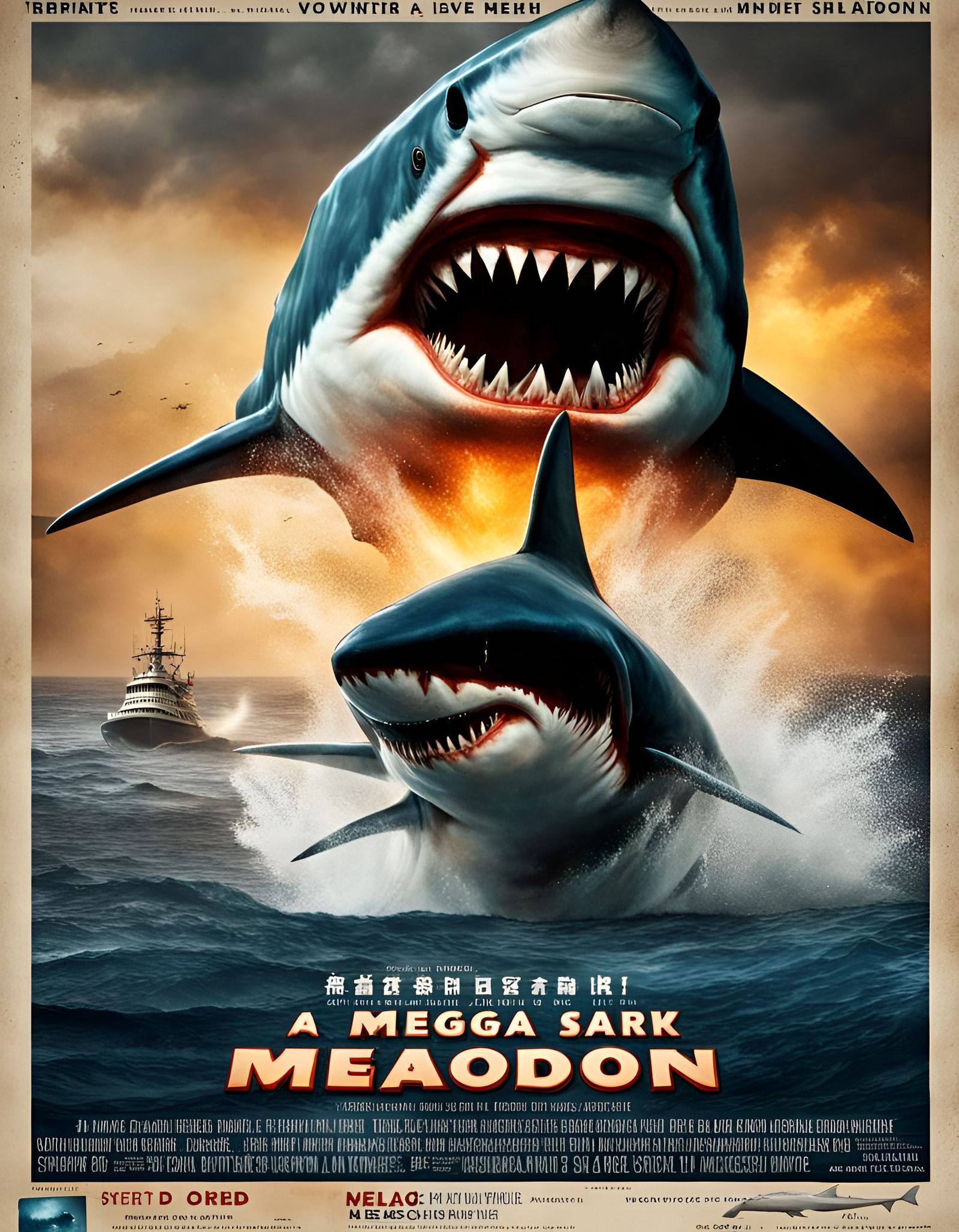 Megalodon Shark Tornado Movie Poster