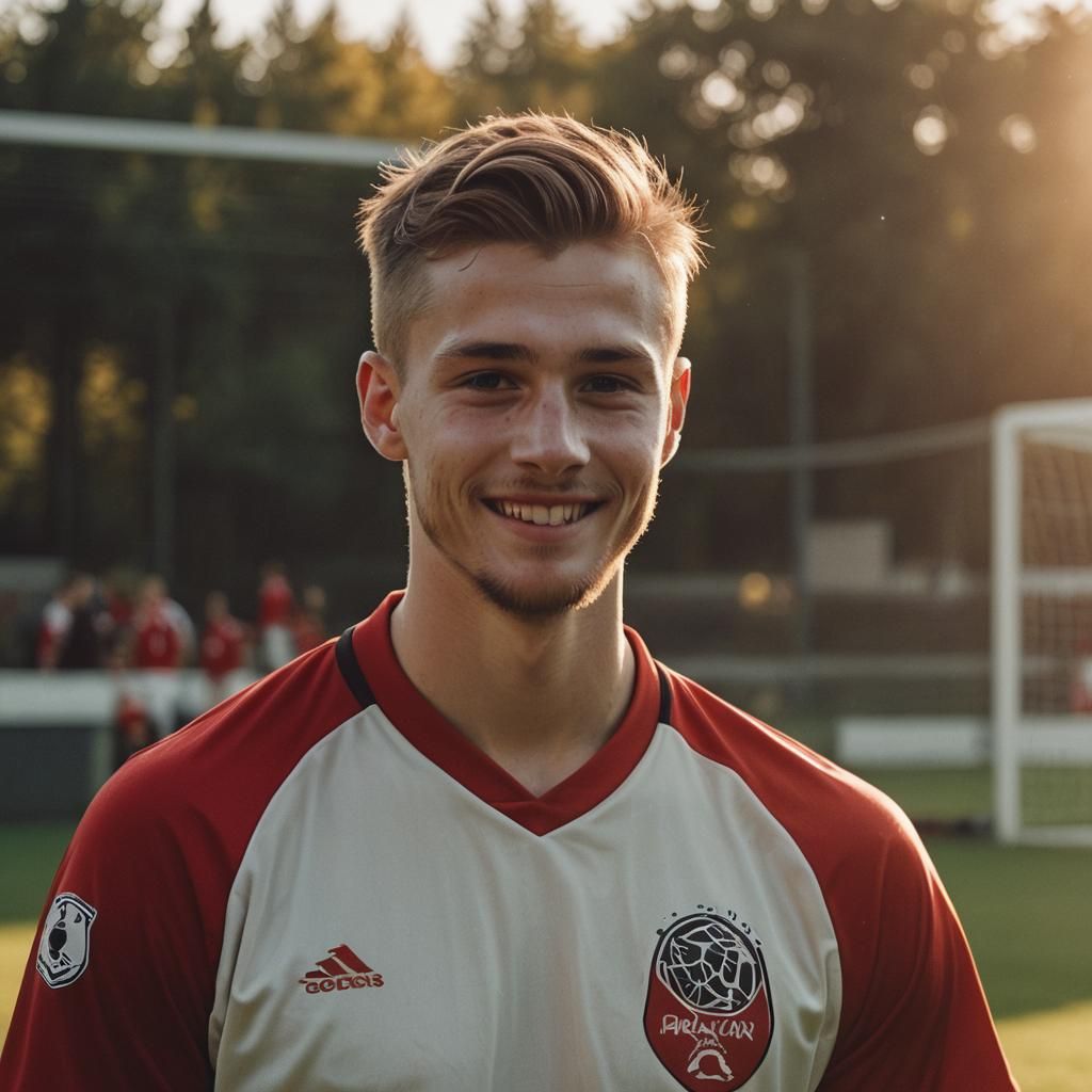 Danish Soccer Player in Golden Hour Lighting