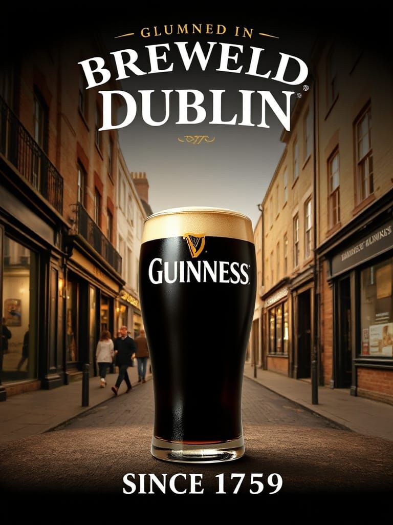 Guinness Poster Art: Dublin Street Scene, 1759