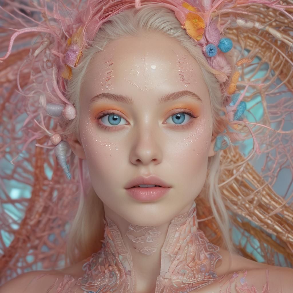 Serene Model in Sci-Fi Chic Couture