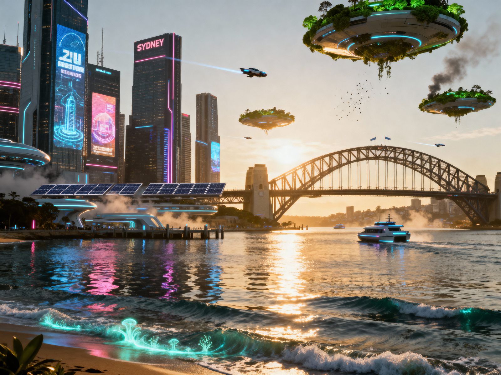 Sydney Skyline 2100 Photorealistic Bay View