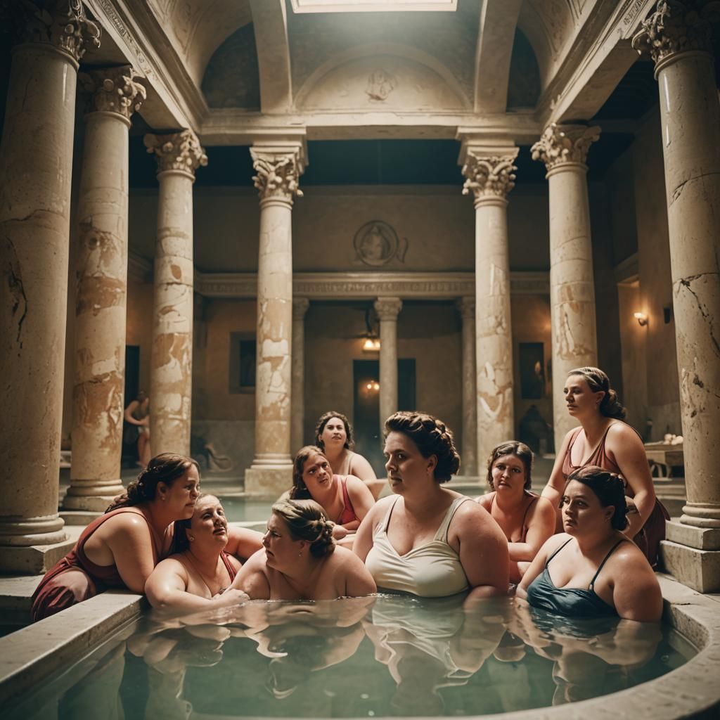 Luxurious Roman Bath House with Beautiful Women