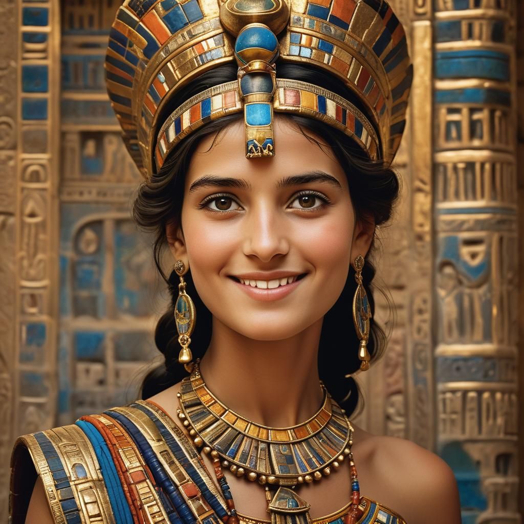 Radiant Dark-Haired Princess Portrait in Golden Light