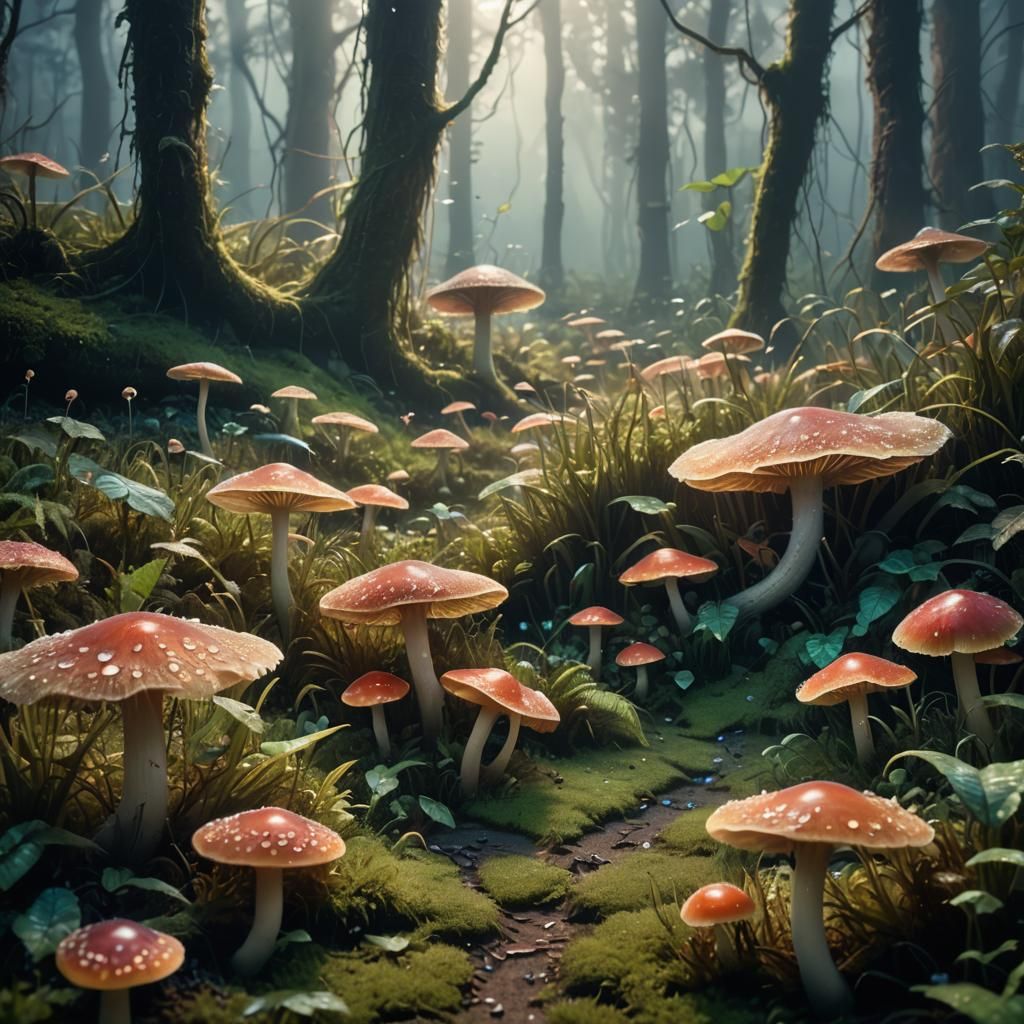 Ethereal Forest Carpet in Mystical Realism