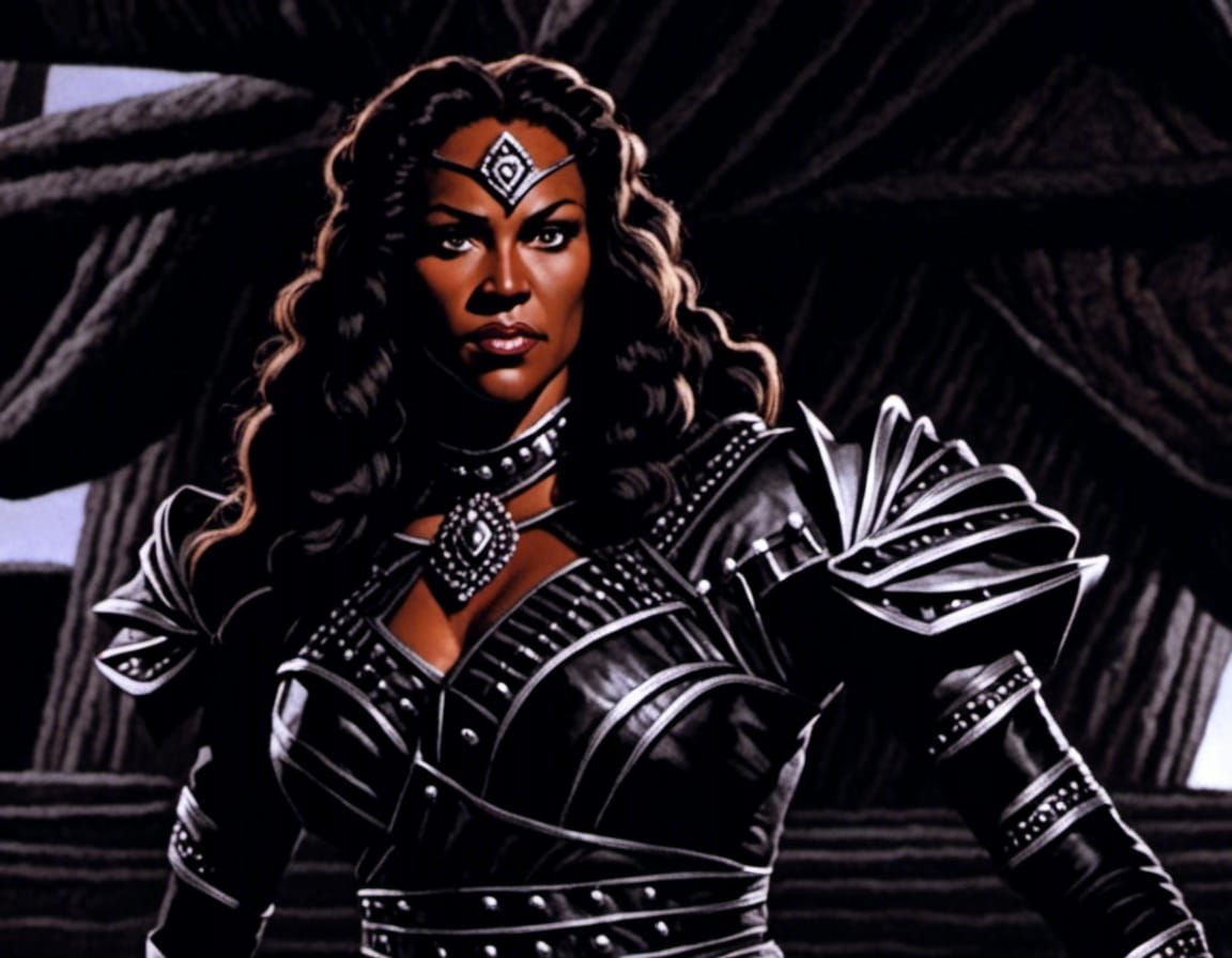 Klingon Officer on Spaceship Bridge, Matte Painting