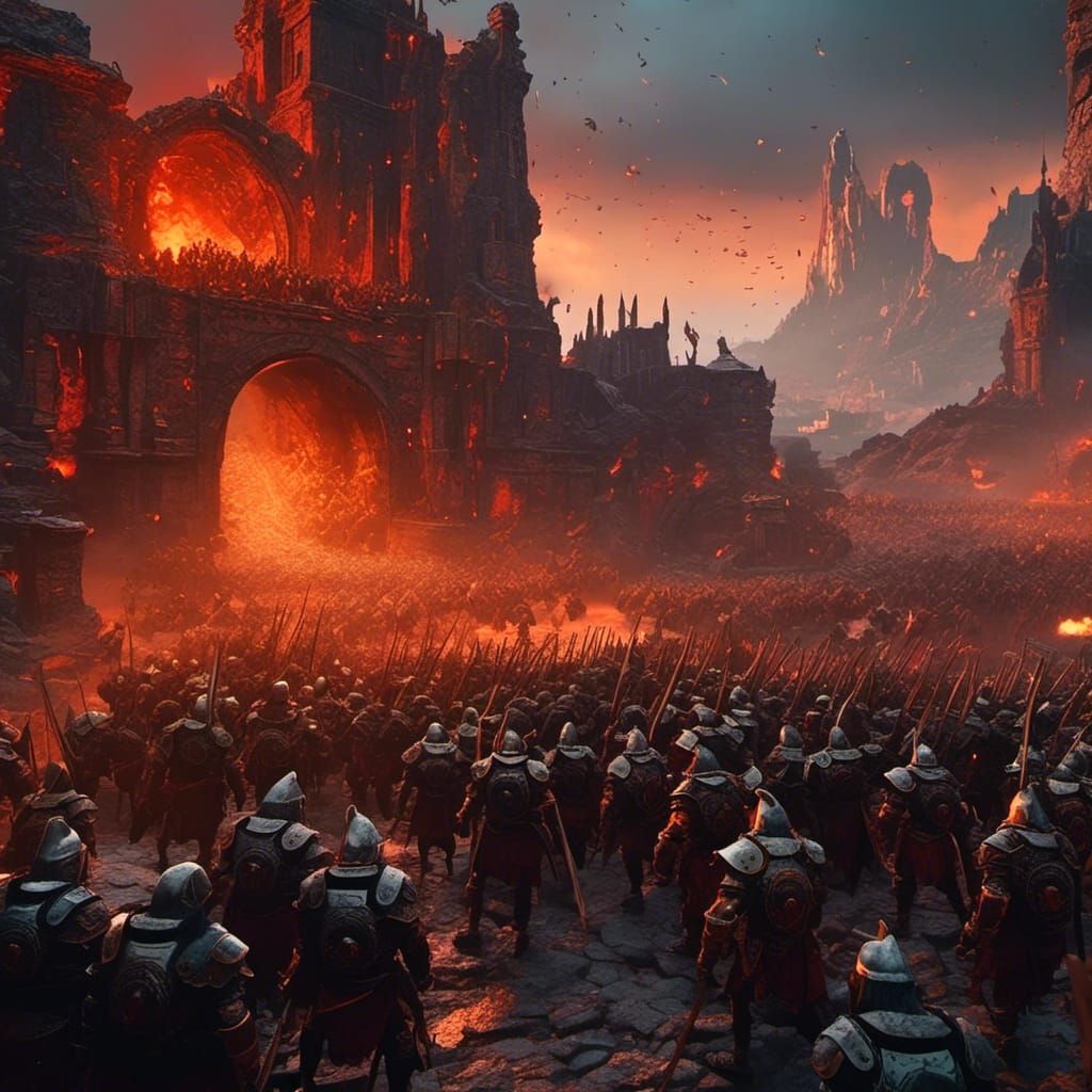 Orc Horde Marches on Ruined City in Epic 3D