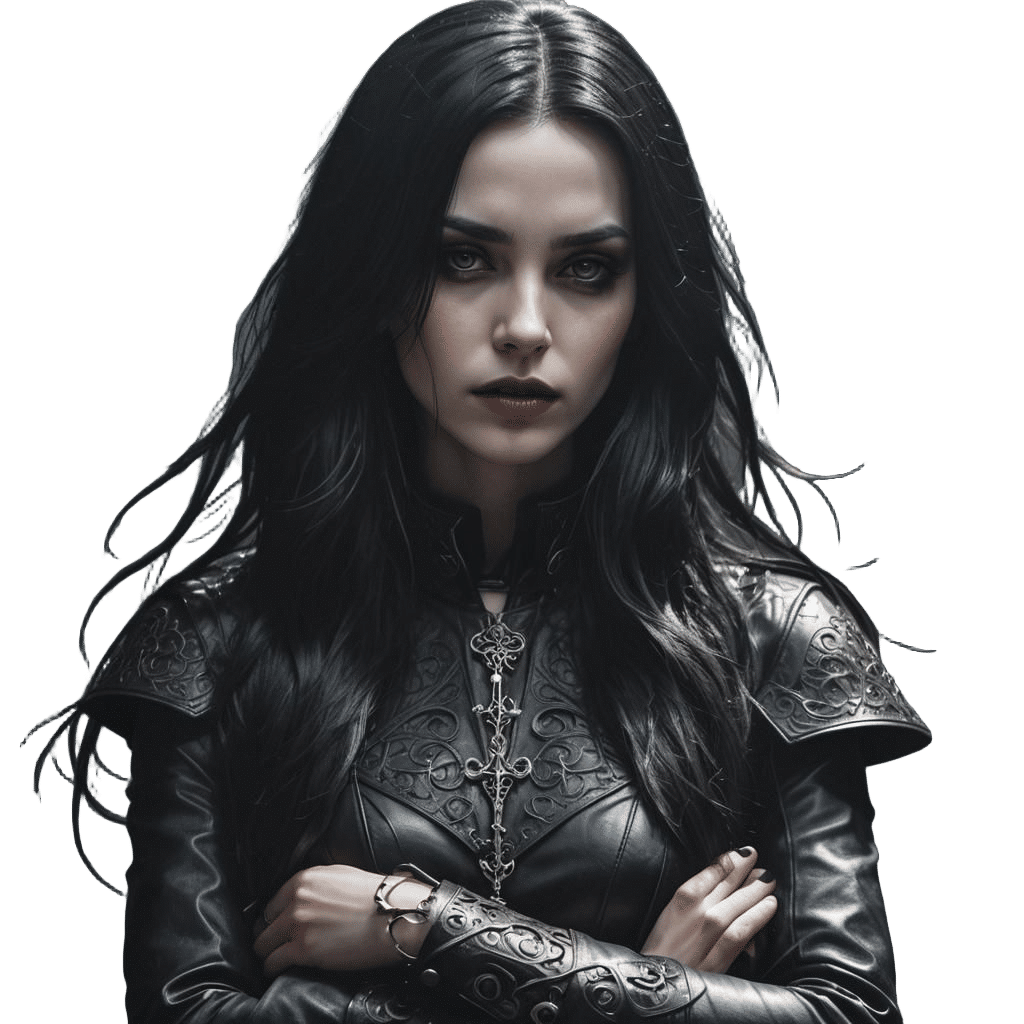 Medieval Girl with Pale Skin, Fantasy Concept Art