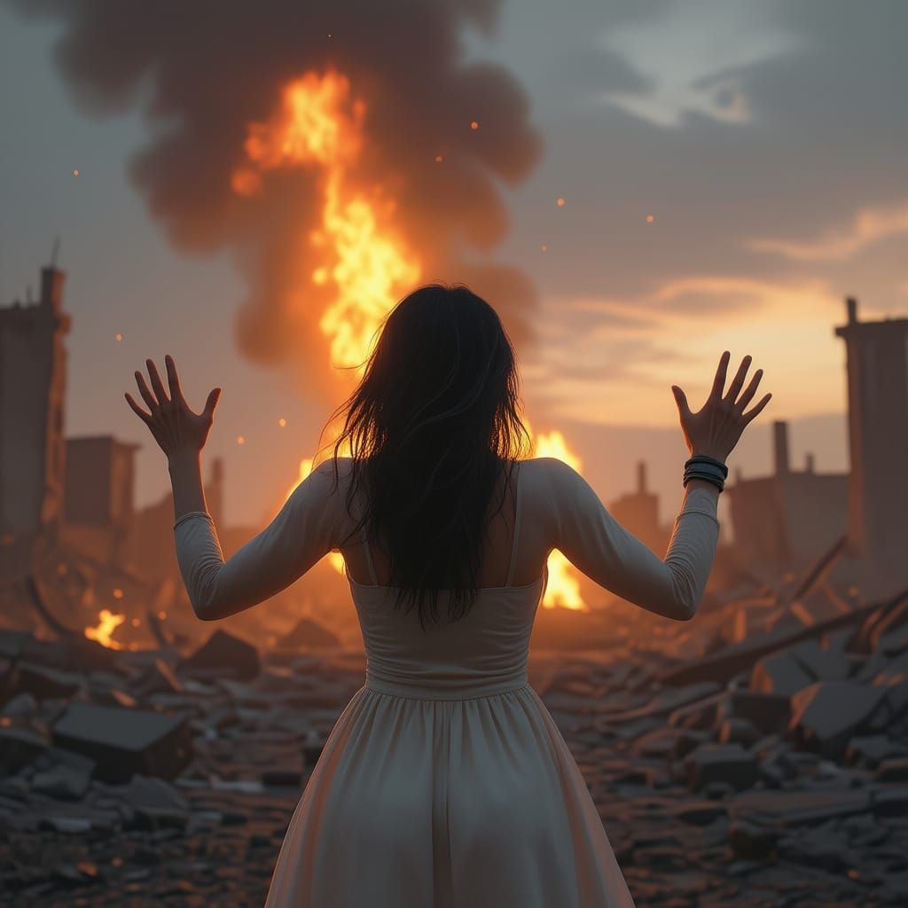 Woman's Rage Embodied in Dystopian 3D Art