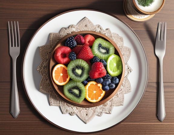 Vibrant Pop Art Fruit Bowl in Soft Sunlight