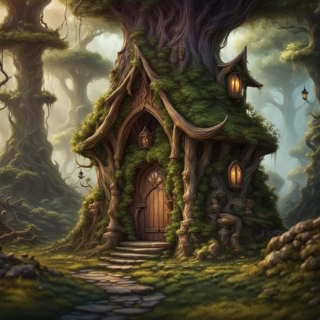 Enchanting Woodland Elf Home in Fairy Forest
