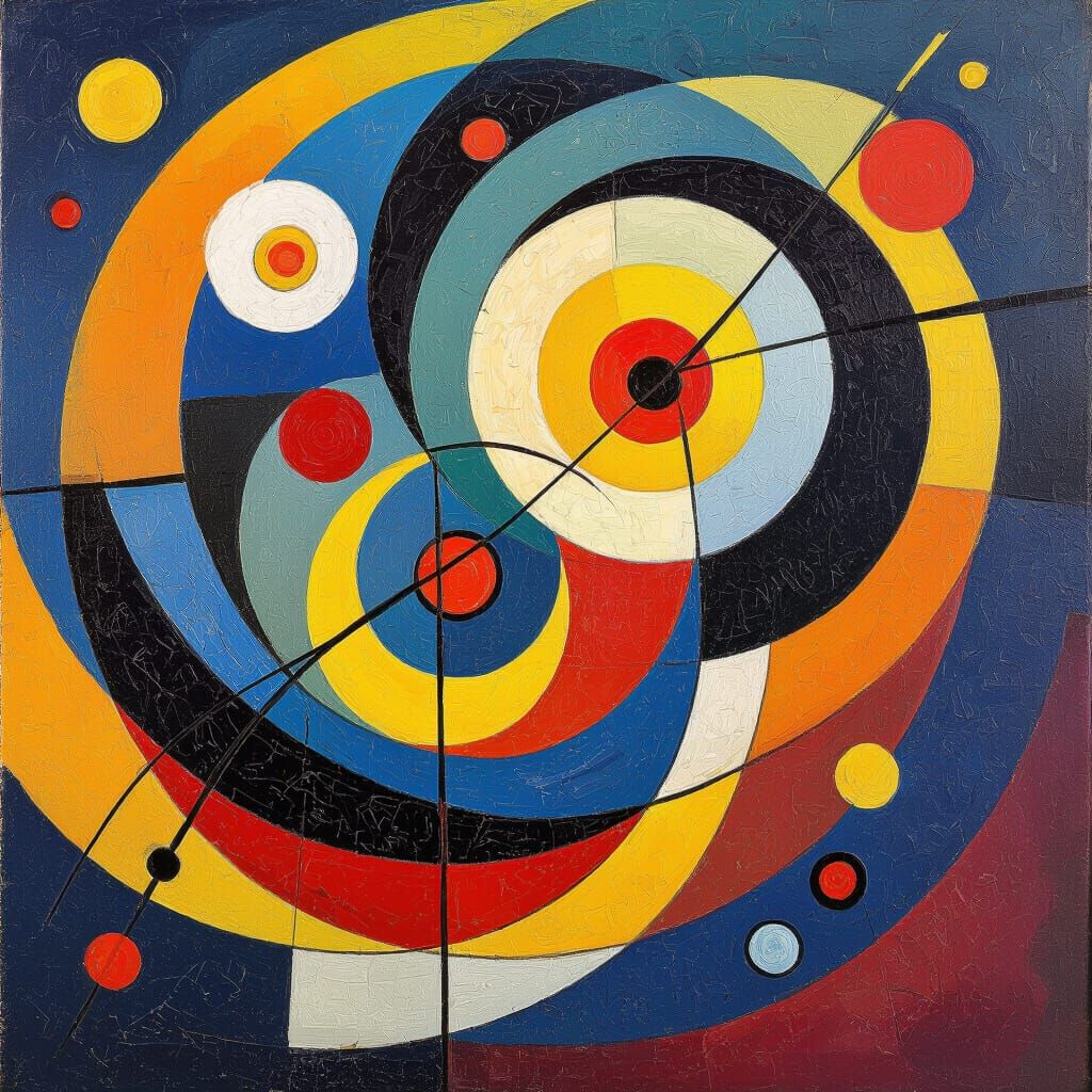 Vibrant Abstract Oil Painting with Swirling Colors