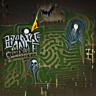 Eerie Nighttime Corn Maze in the Shadows