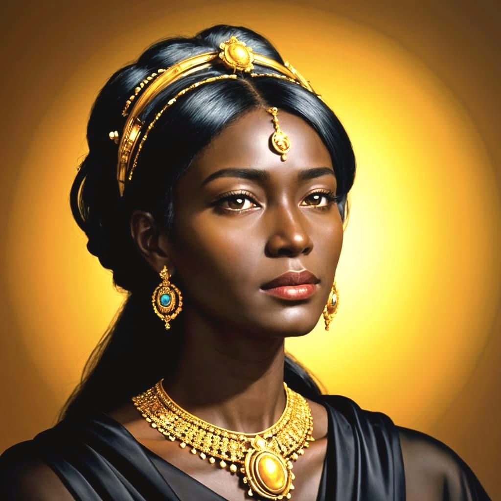 Serene Sci-Fi Lady in Art Nouveau Style