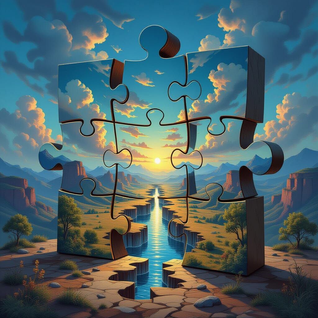 Fractal Jigsaw Puzzle with Infinite Depth