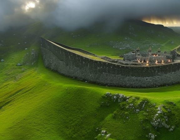 Epic Aerial View of Helm's Deep Battle