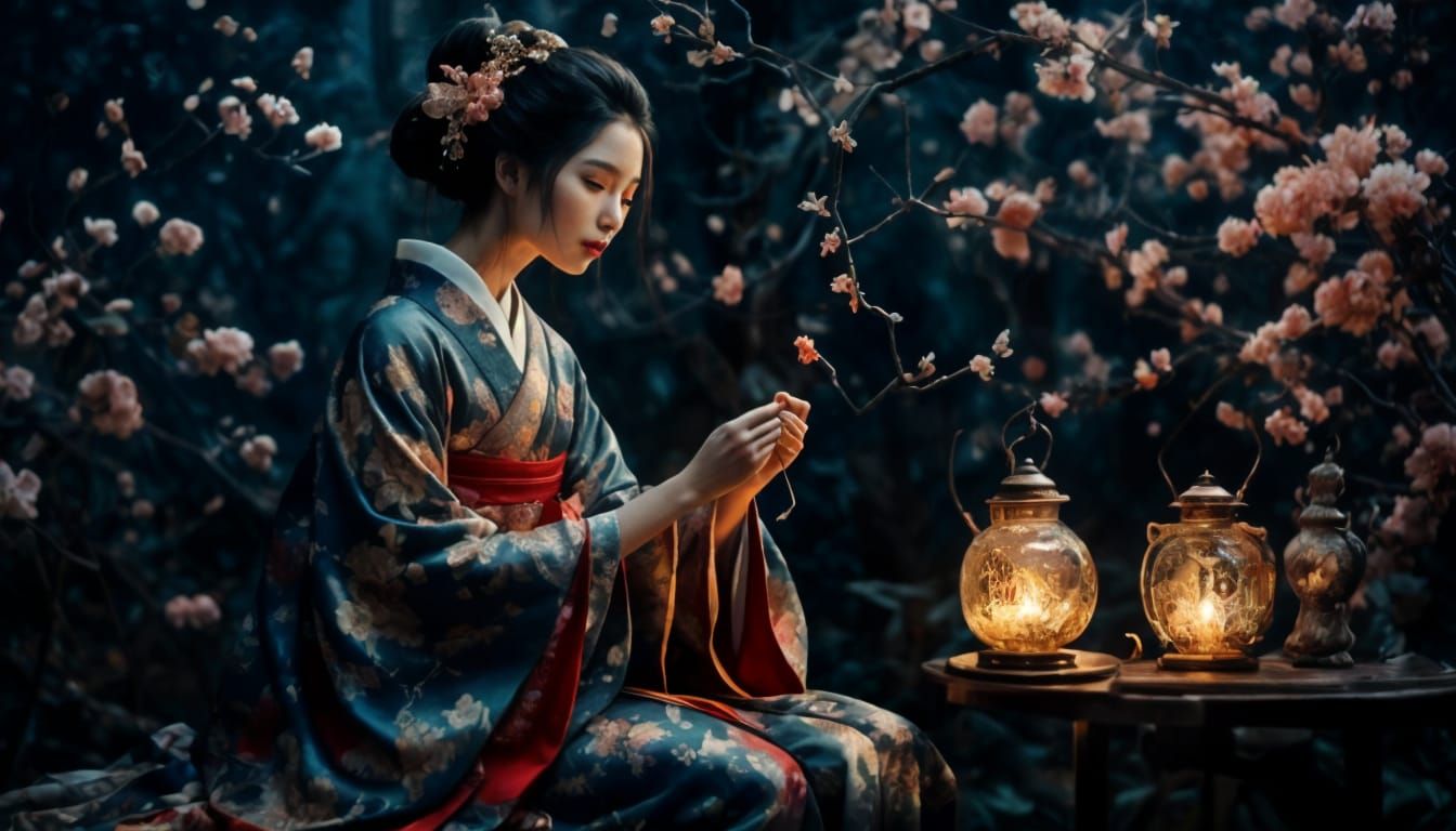 <lora:Minoucherie:1.0> <lora:JapaneseWomanStyle:1.0> <lora:Beautiful Geisha:1.0> <lora:Masterpiece:1.0> A beautiful Asia...
