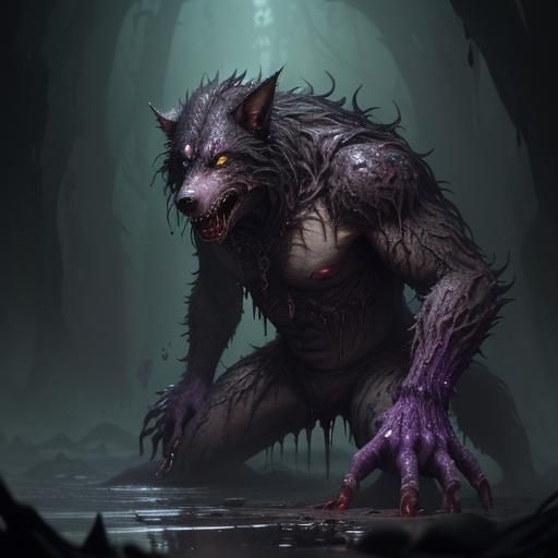Hyperdetailed Werewolf in Dark Fantasy Style