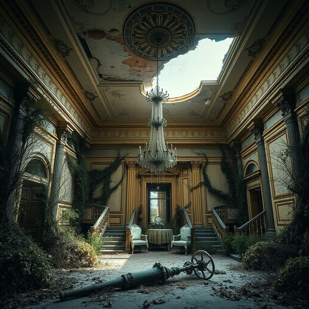 Abandoned Grandeur in a Hauntingly Beautiful Ruin