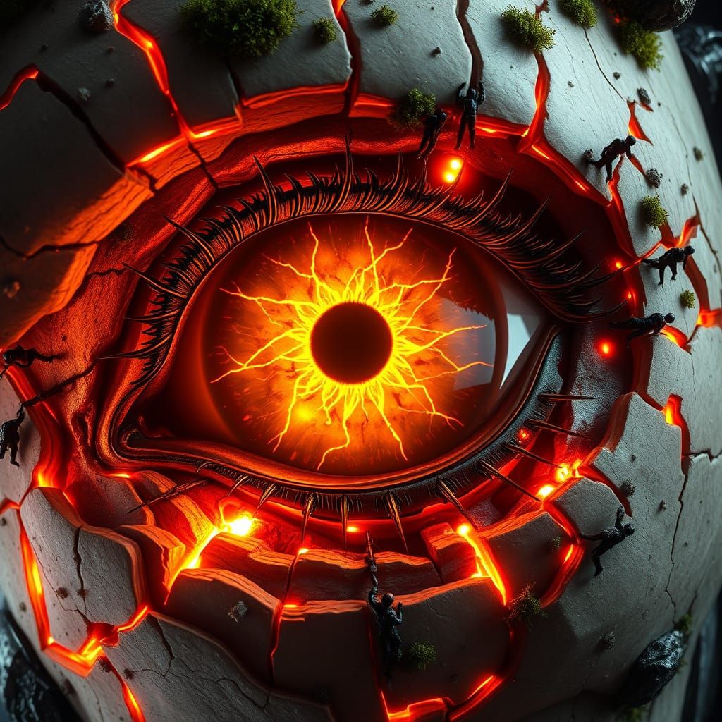 Eren Yeager's Founding Titan Eye in Apocalyptic Splendor