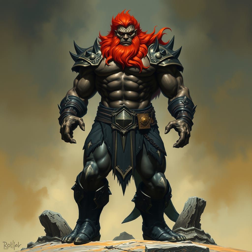 Ganondorf Illustration in a Dark Fantasy Style