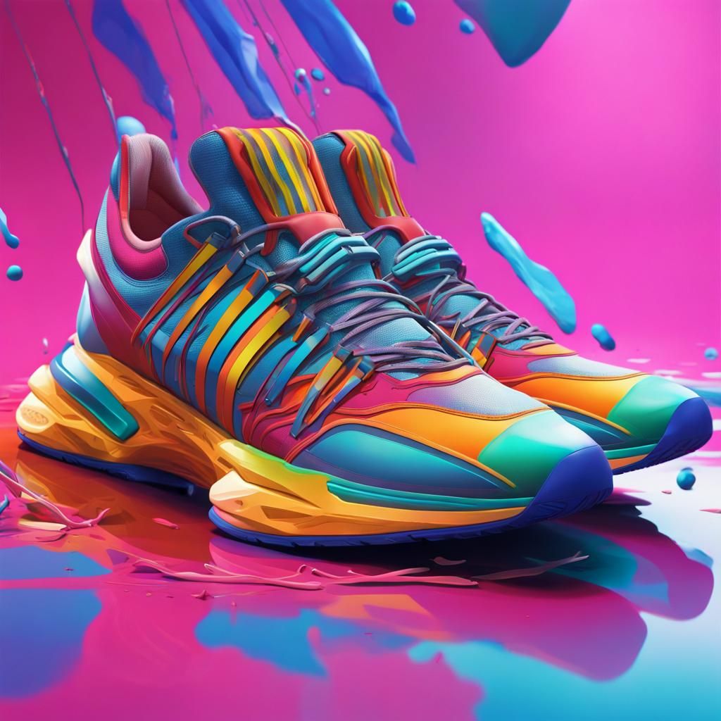 Hyperrealistic Futuristic Sneakers with Bright Colors