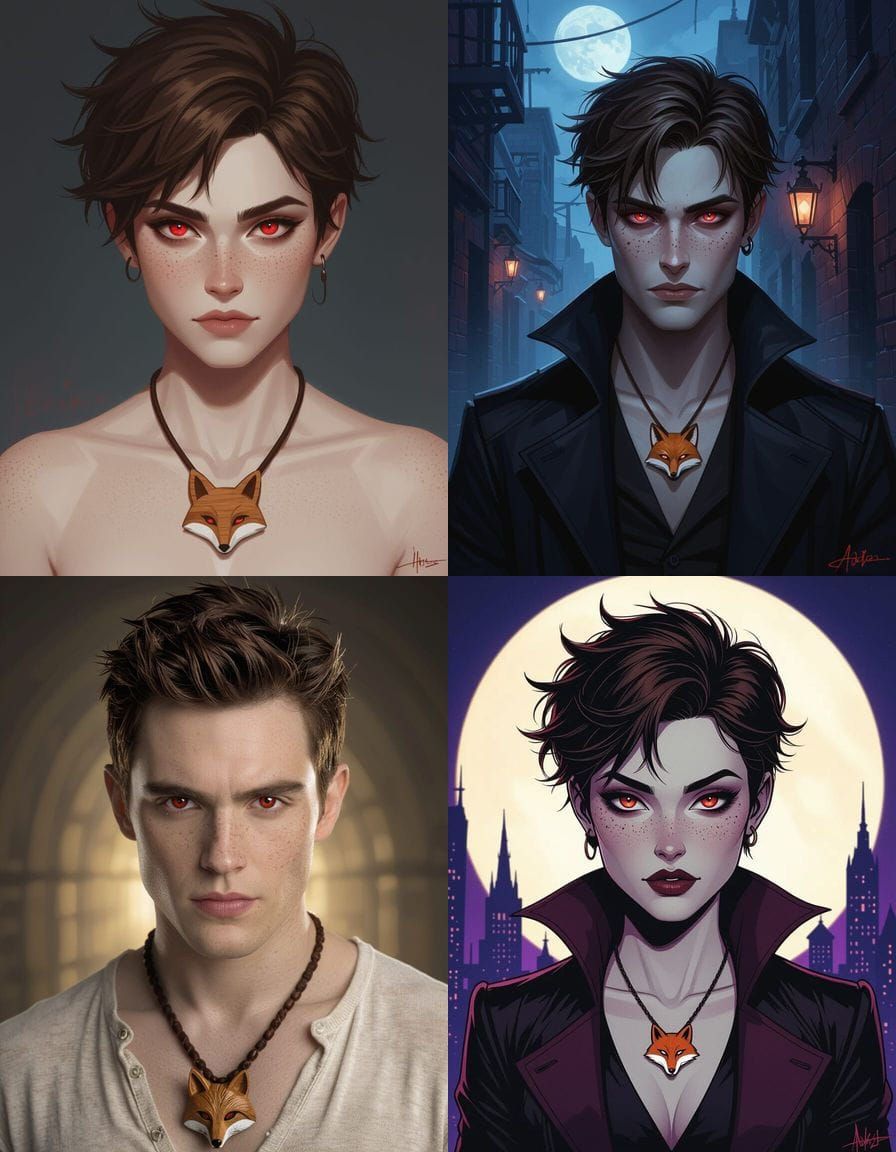 Vampire Vigilante Avenger with Fox Necklace