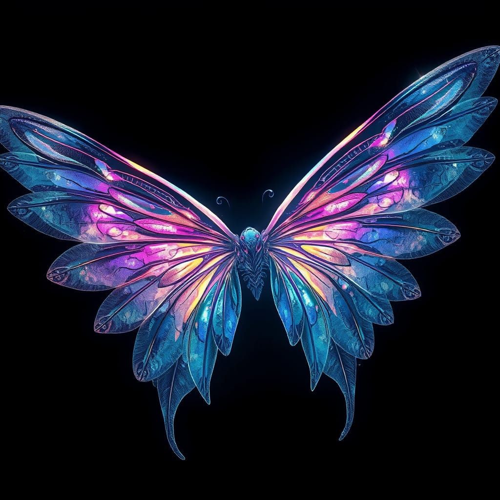 Iridescent Fairy Wings in Ethereal Black