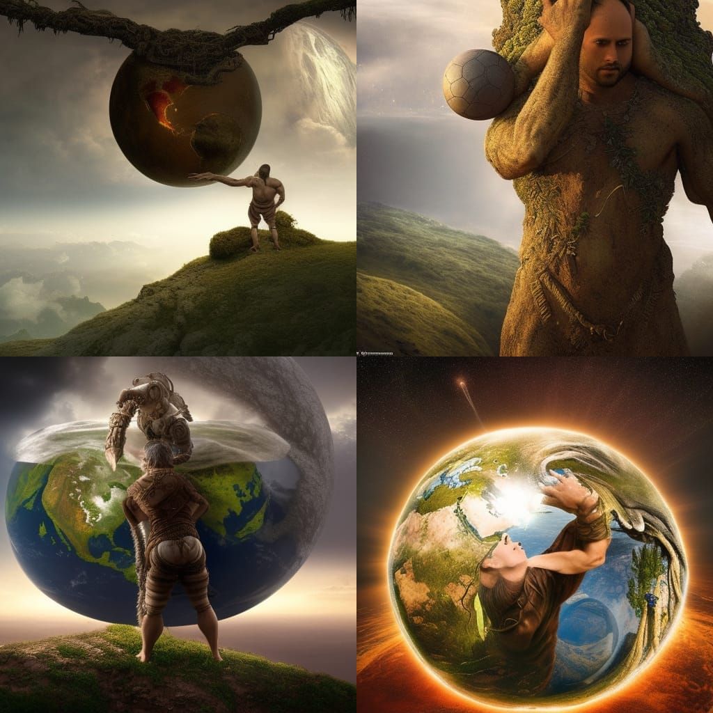 Man Holds Earth: Epic Digital Matte Painting