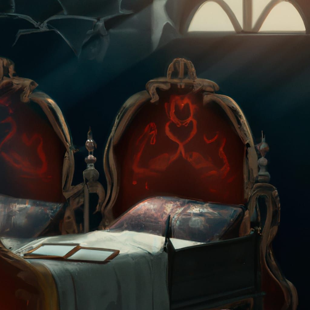 Bloody Empty Bed: Ominous Horror Concept Art