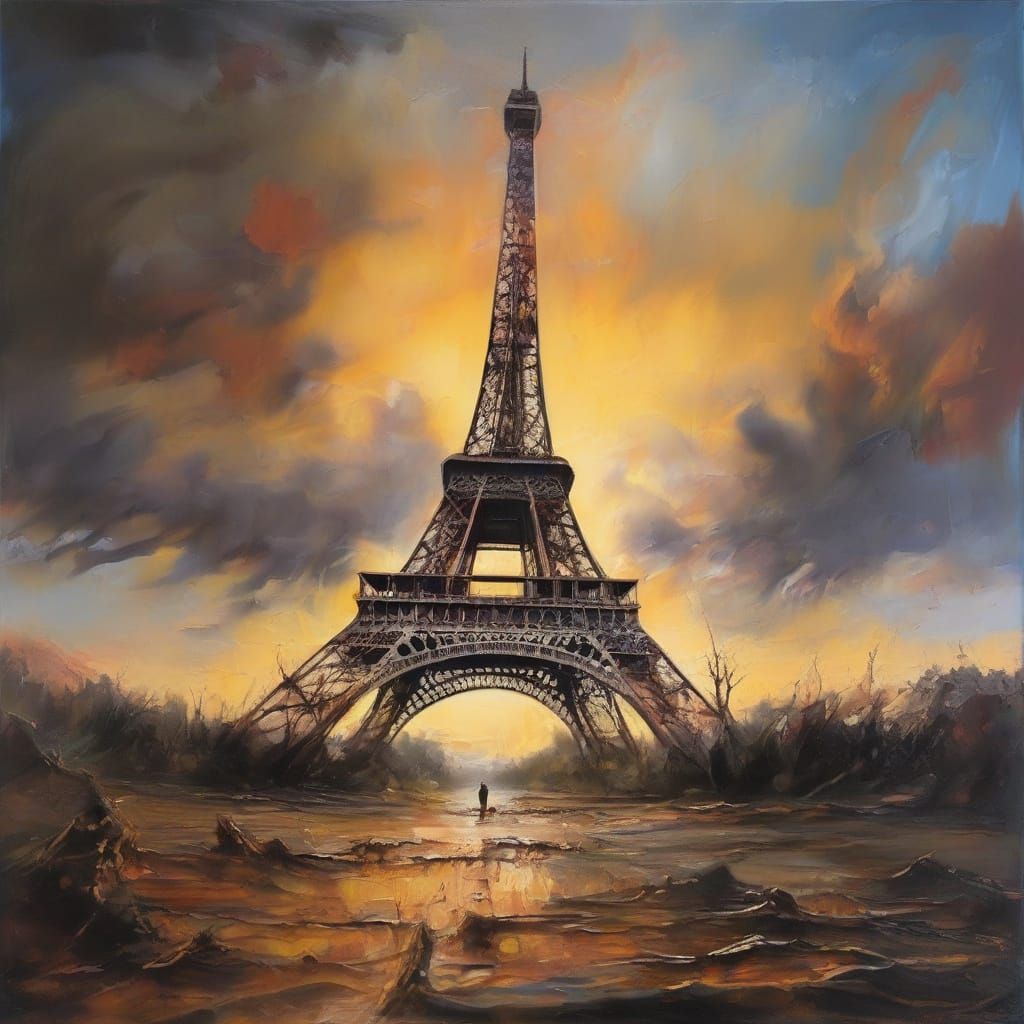 Surreal dripping eiffel tower 2