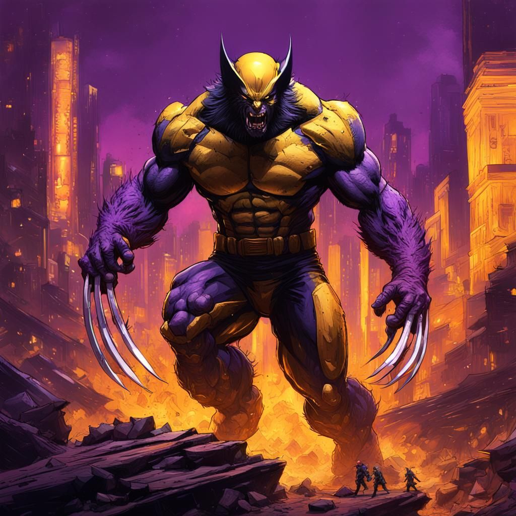 Godzilla Wolverine: Dark Fantasy Concept Art in 8K