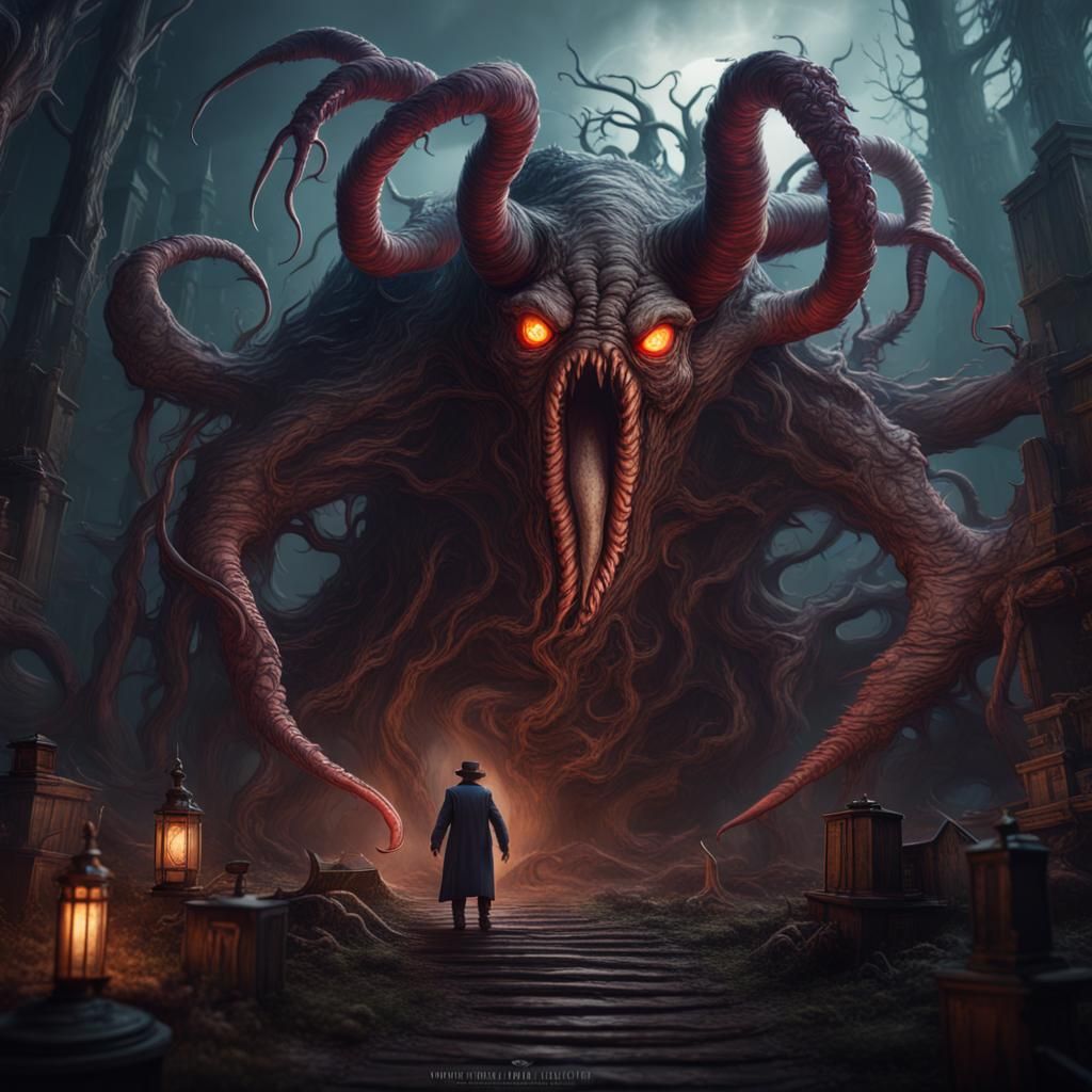 Demonic Eldritch Horror Matte Painting