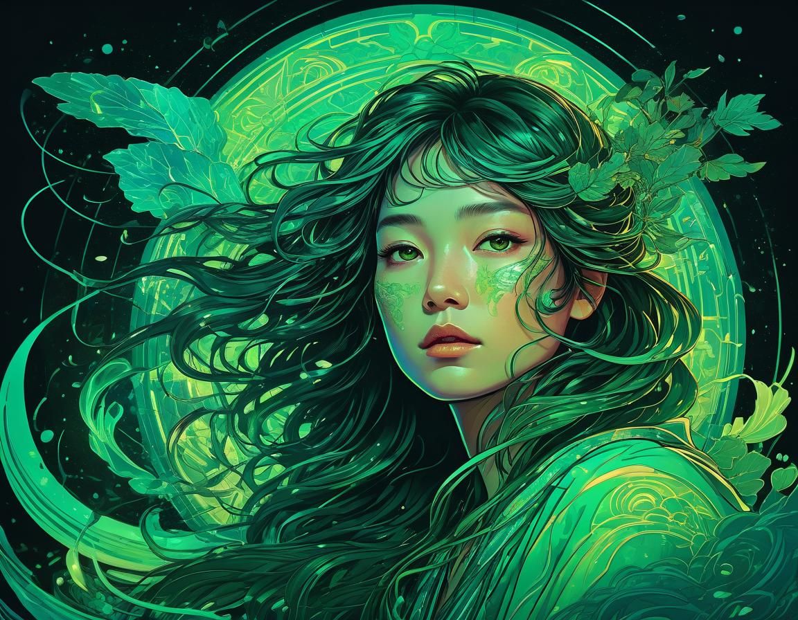 Luminous Dragon Blade in Abstract Surreal Art