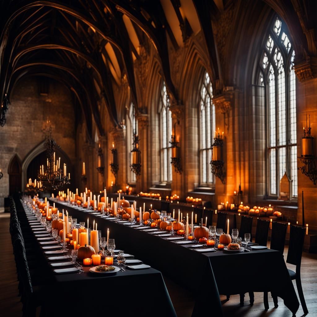 Halloween Banquet in Gothic Castle Hall